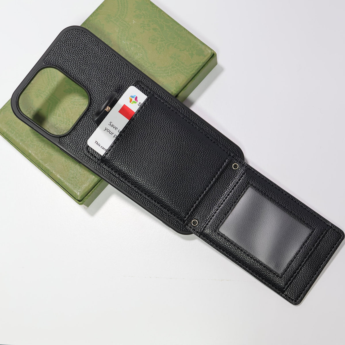 Iphone Case Ysl Leather Card Holder For 12 13 14 15 16 Pro Max Series