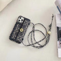 Crossbody Blue Textured Leather Case Cover Iphone 11 12 13 14 15 16 Pro Max Plus