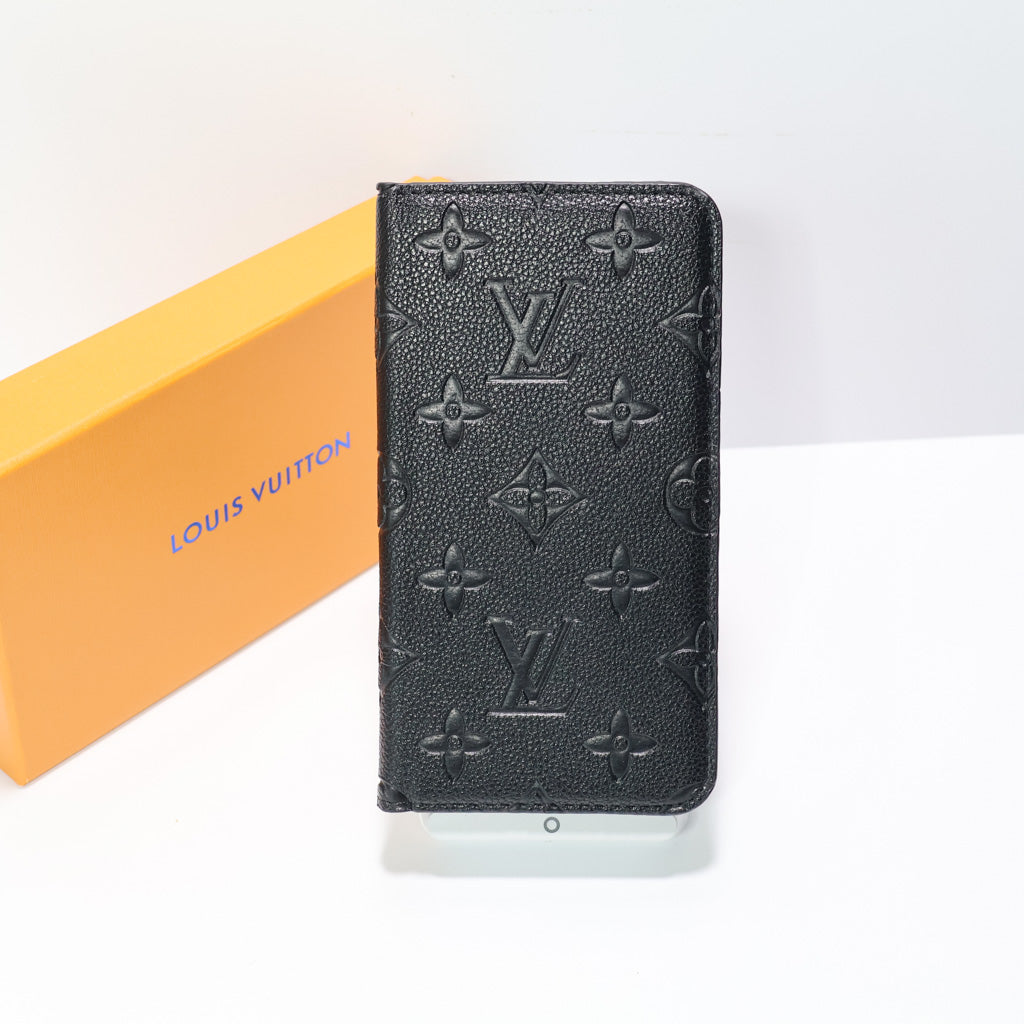 Black Lv Wallet Phone Case 12-16 Pro Max Plus
