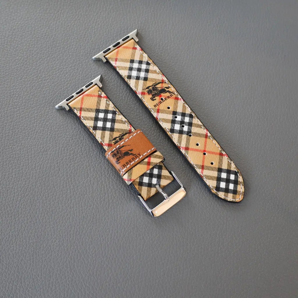 Luxury Burberry Apple Watch Band Criss Cross Design