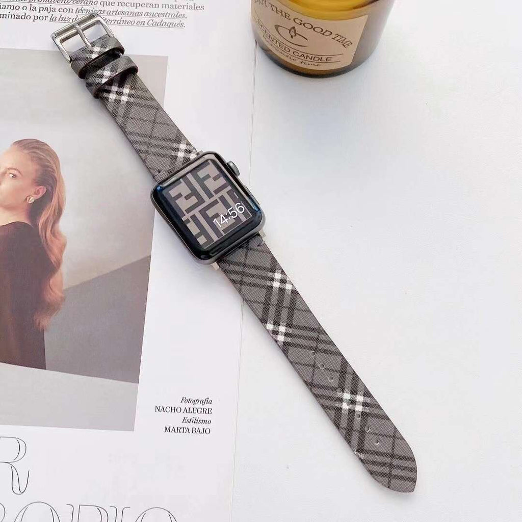 Luxury Watch Band Apple Watches Blue Leather