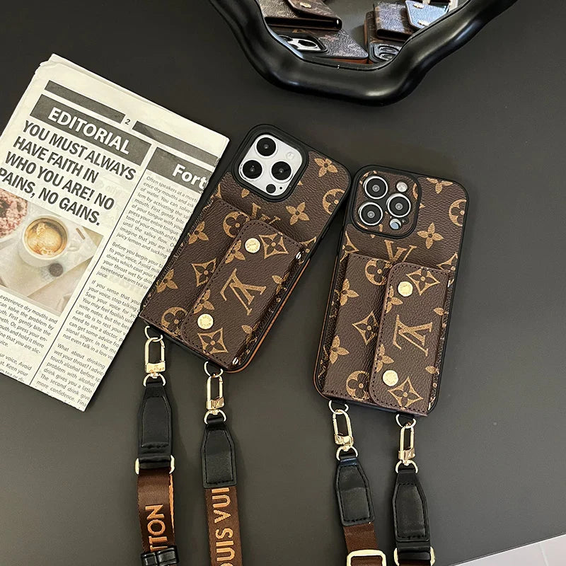 Luxury Phone Wallet Crossbody Style Lanyard For Iphone 12 – 16 Pro Max Plus Series