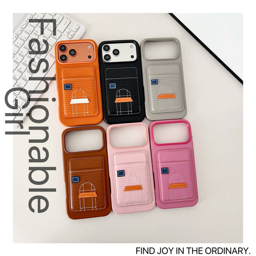 Card Holder Hermes Iphone Case 13-17 / Pro / Pro Max