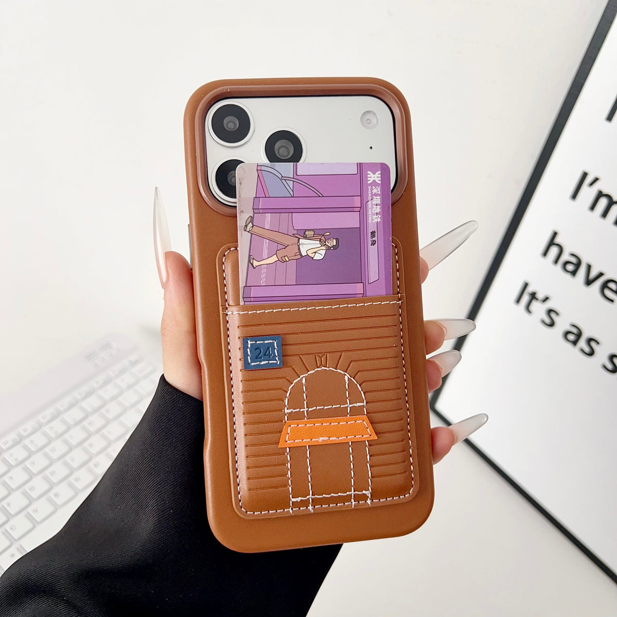 Card Holder Hermes Iphone Case 13-17 / Pro / Pro Max