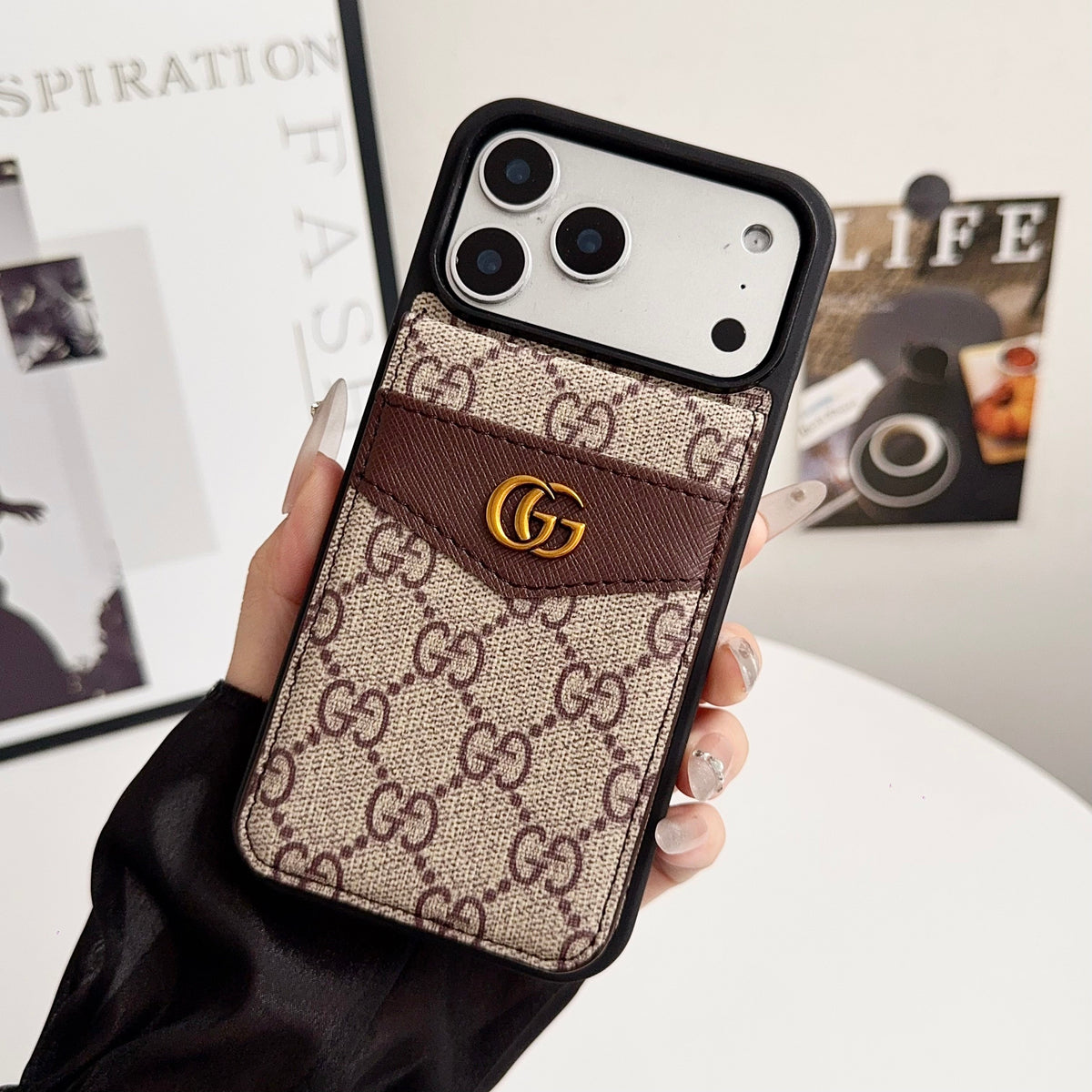 Folding Card Holder Louis V Iphone Case 12/13/14/15/16/17/Pro/Pro Max/ Plus/Air