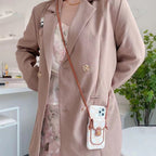 Luxury Crossbody Case For Iphone 11 12 13 14 Pro Max / Fabric Leather
