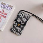 Luxury Crossbody Case For Iphone 11 12 13 14 Pro Max / Fabric Leather