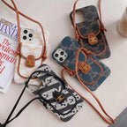 Luxury Crossbody Case For Iphone 11 12 13 14 Pro Max / Fabric Leather