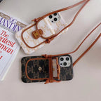 Luxury Crossbody Case For Iphone 11 12 13 14 Pro Max / Fabric Leather