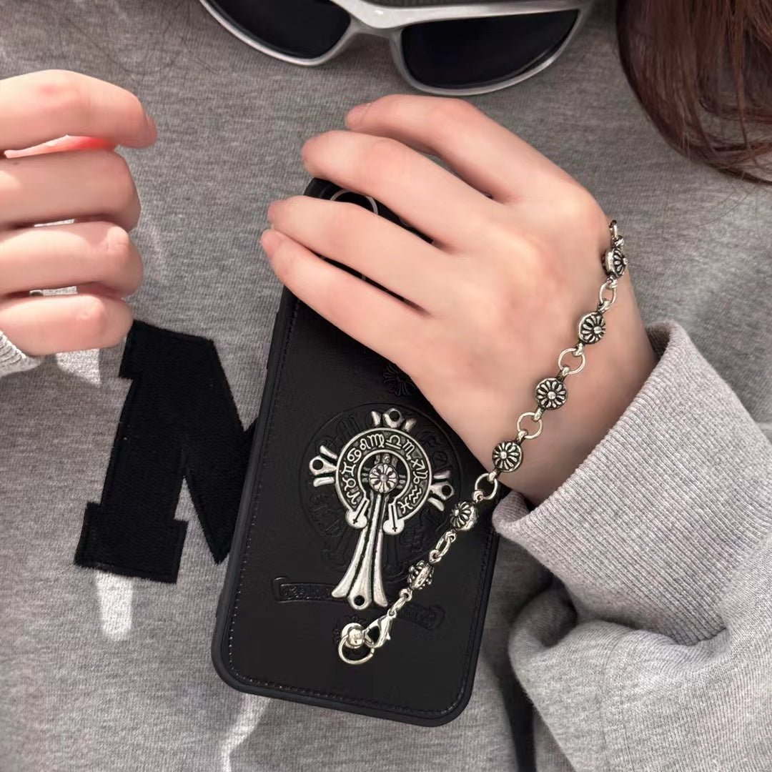 Chrome Hearts Iphone Case For 11 12 13 14 15 Pro Max Plus Series Chain Charm
