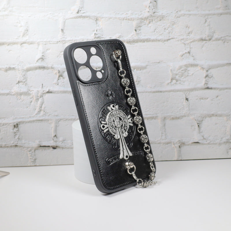 Chrome Hearts Iphone Case For 11 12 13 14 15 Pro Max Plus Series Chain Charm