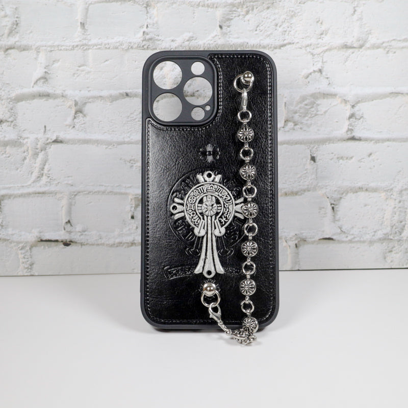 Chrome Hearts Iphone Case For 11 12 13 14 15 Pro Max Plus Series Chain Charm