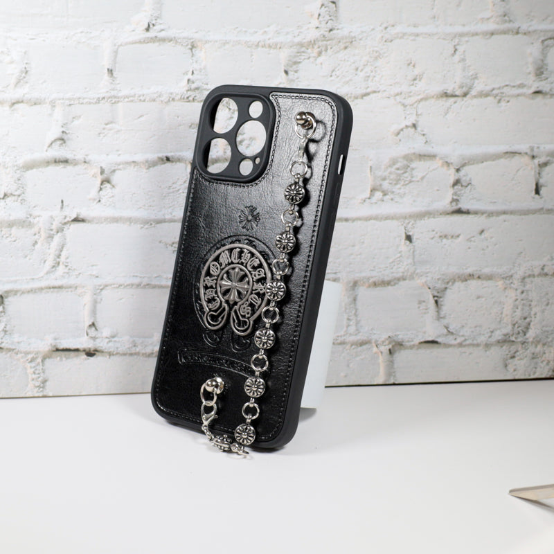 Chrome Hearts Iphone Case For 11 12 13 14 15 Pro Max Plus Series Chain Charm