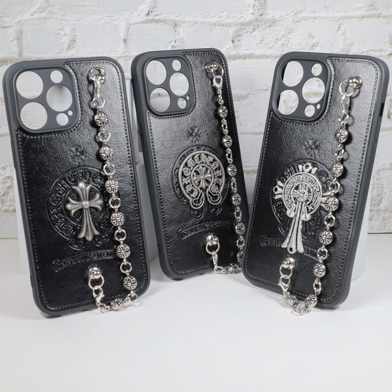 Chrome Hearts Iphone Case For 11 12 13 14 15 Pro Max Plus Series Chain Charm