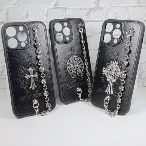 Chrome Hearts Iphone Case For 11 12 13 14 15 Pro Max Plus Series Chain Charm