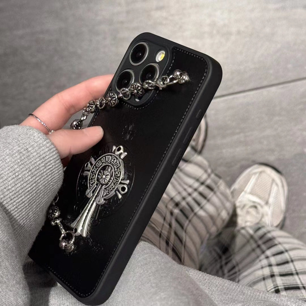 Chrome Hearts Iphone Case For 11 12 13 14 15 Pro Max Plus Series Chain Charm