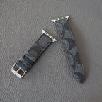 Coach Band For Apple Watch Black Pattern Leather