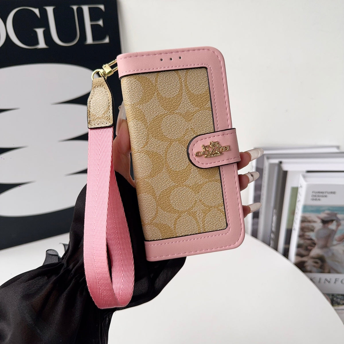 Coach Canvas Print Wallet Case Iphone 17/Pro/Pro Max/Air