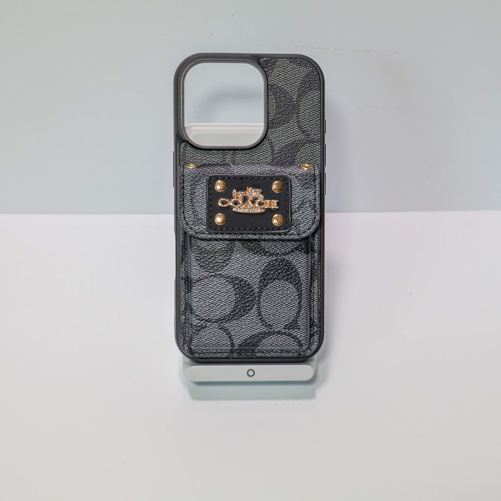 Coach Phone Case Card Holder For 12-16 Pro Max Plus