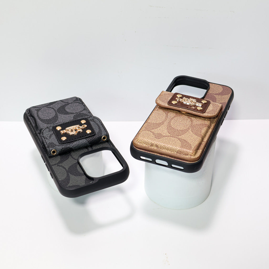 Coach Phone Case Card Holder For 12-16 Pro Max Plus
