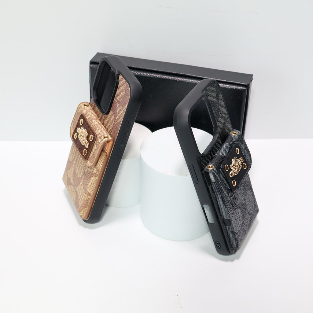 Coach Phone Case Card Holder For 12-16 Pro Max Plus
