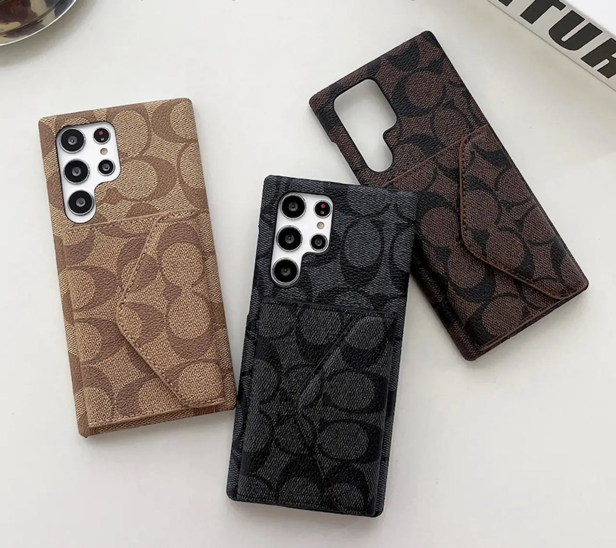 Coach Phone Case For Samsung Galaxy S21 22 23 24 25 Plus Ultra Card Slot