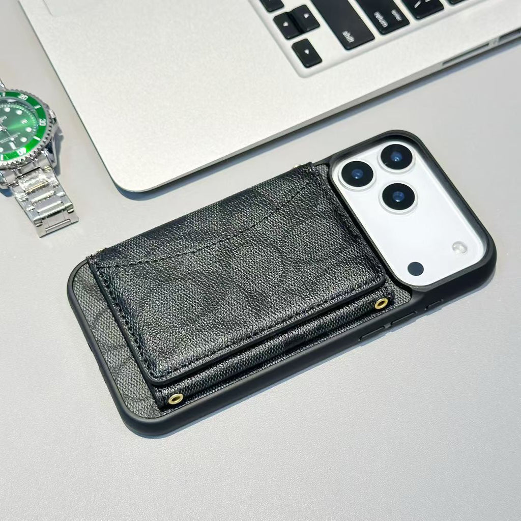 Signature Print Iphone 17 Wallet Phone Case Ch Style