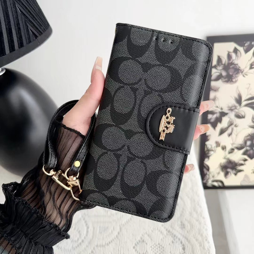 Designer Coach Phone Case Wallet Kickstand Style For Iphone 12 13 14 15 16 17 Pro Max Plus