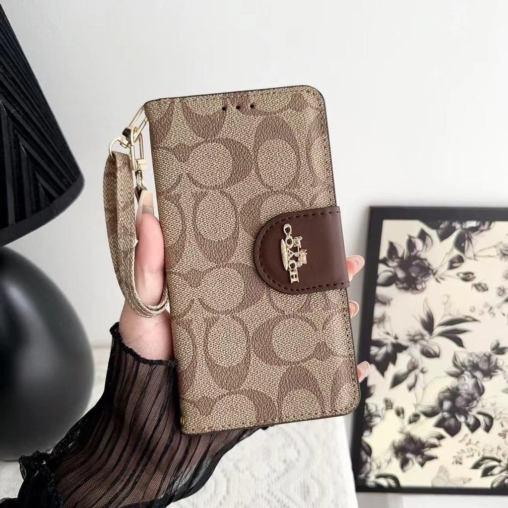 Designer Coach Phone Case Wallet Kickstand Style For Iphone 12 13 14 15 16 17 Pro Max Plus