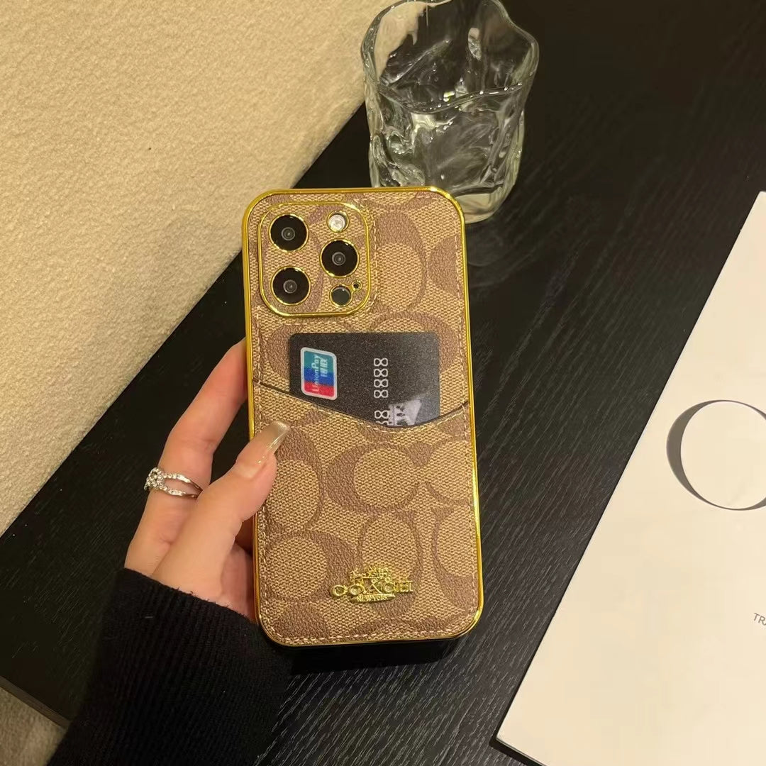 Coach Luxury Phone Case Card Holder Iphone 12 13 14 15 16 Pro Max Plus