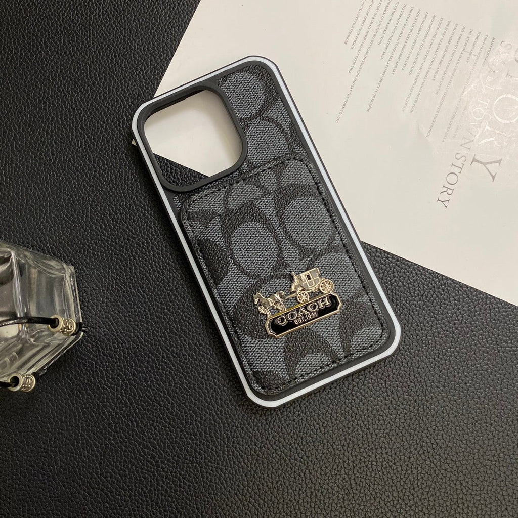 Luxury Coach Phone Case Card Holder Leather For Iphone 11 12 13 14 15 Pro Max