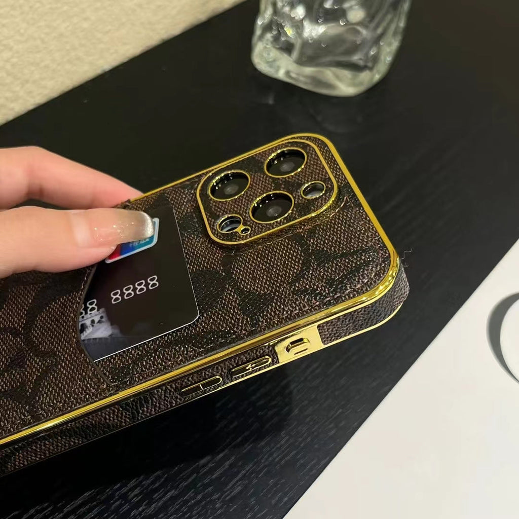 Coach Luxury Phone Case Card Holder Iphone 12 13 14 15 16 Pro Max Plus