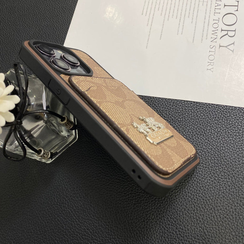 Luxury Coach Phone Case Card Holder Leather For Iphone 11 12 13 14 15 Pro Max