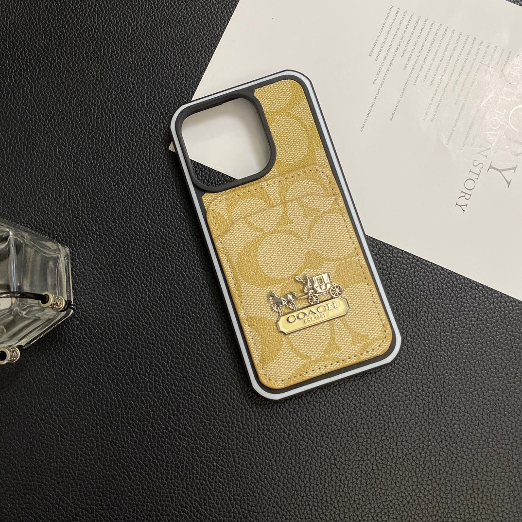 Luxury Coach Phone Case Card Holder Leather For Iphone 11 12 13 14 15 Pro Max