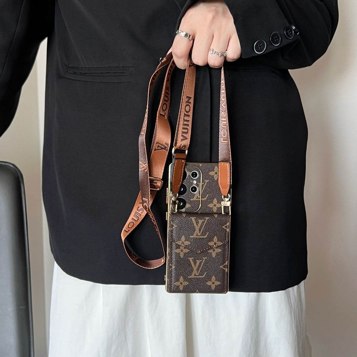 Crossbody Lv Style Samsung Galaxy Phone Case S22-S25 Ultra Plus