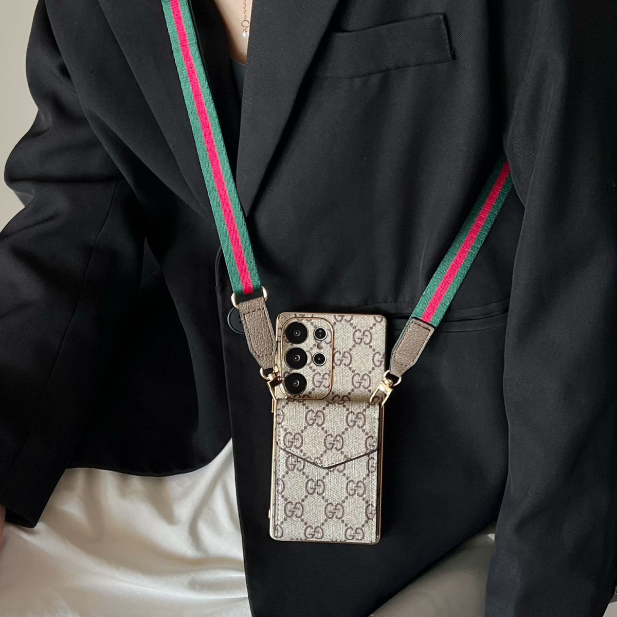 Crossbody Lv Style Samsung Galaxy Phone Case S22-S25 Ultra Plus