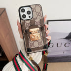 Designer Canvas Crossbody Phone Case For Iphone 12-16 Pro Max Plus