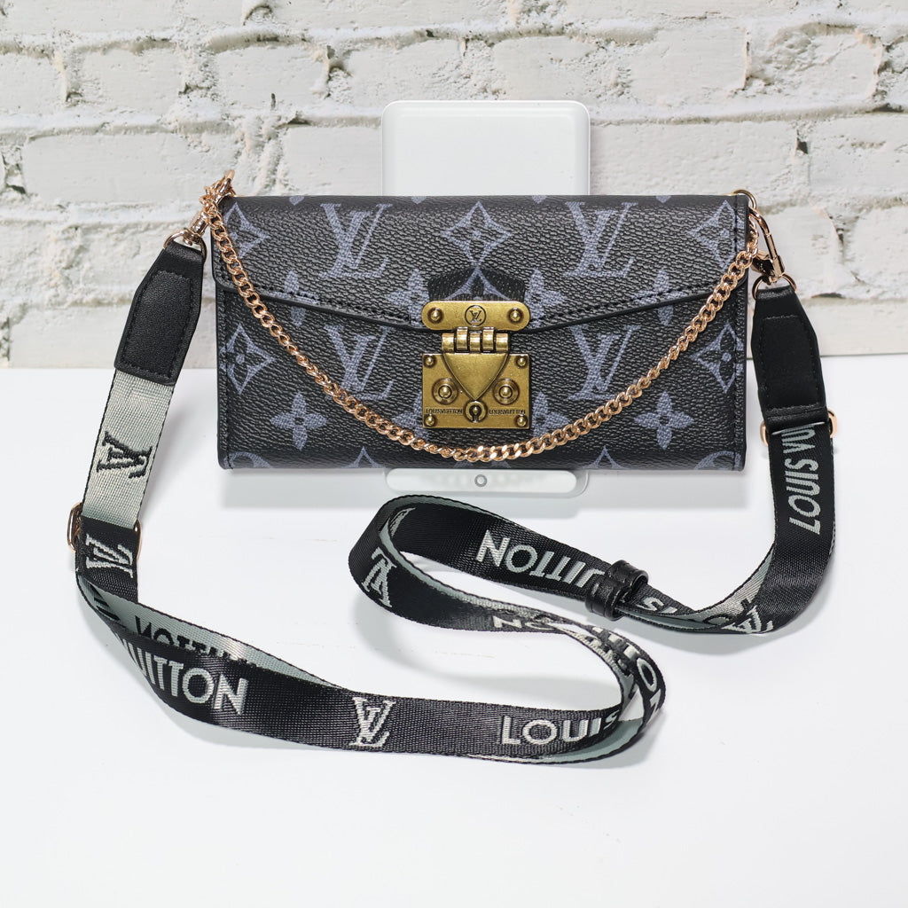 Crossbody Lv Wallet Case Iphone 17 Series Black Monogram