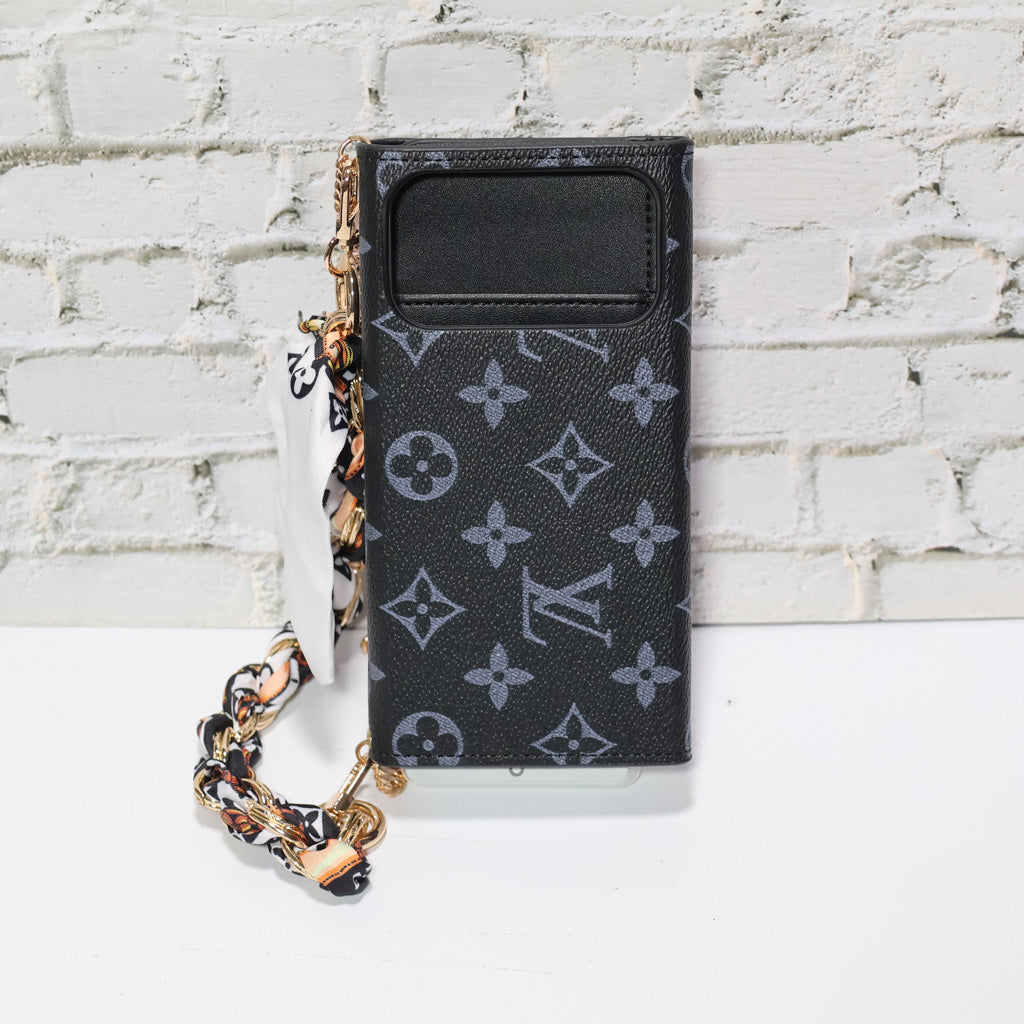 Crossbody Lv Wallet Case Iphone 17 Series Black Monogram
