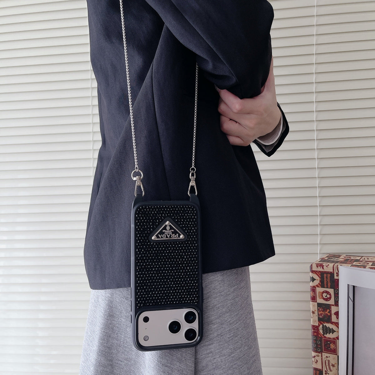 Prada Phone Case On Chain Iphone 12-17 / Pro / Pro Max / Plus / Air