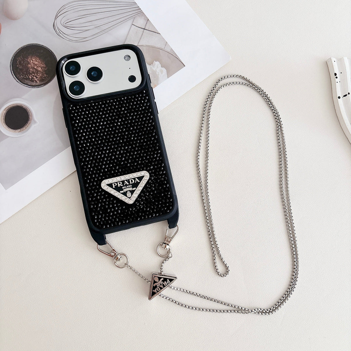 Prada Phone Case On Chain Iphone 12-17 / Pro / Pro Max / Plus / Air
