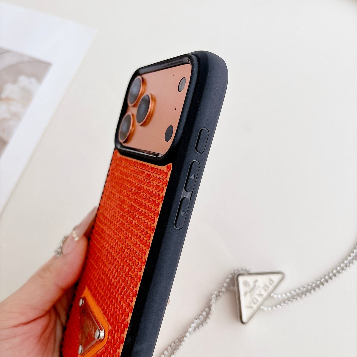Prada Phone Case On Chain Iphone 12-17 / Pro / Pro Max / Plus / Air