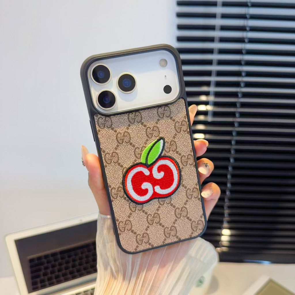 Gg Embroidery Iphone Case For 17 / Pro / Pro Max / Air Series