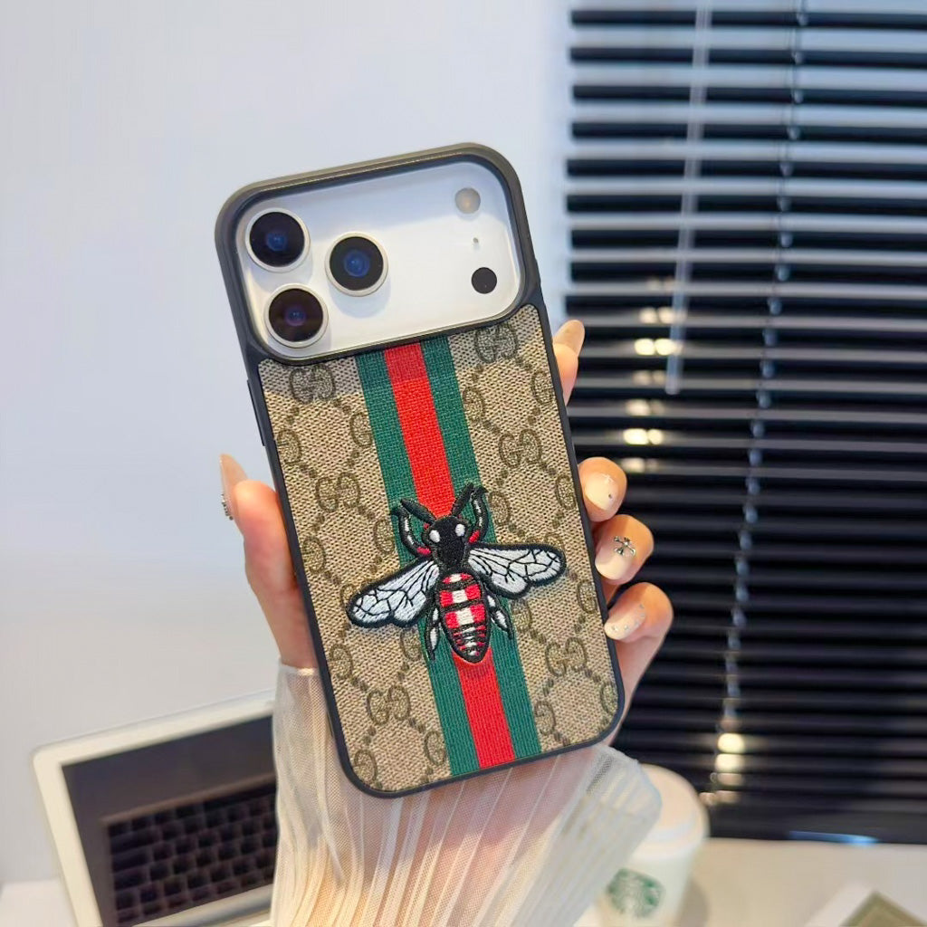 Gg Embroidery Iphone Case For 17 / Pro / Pro Max / Air Series