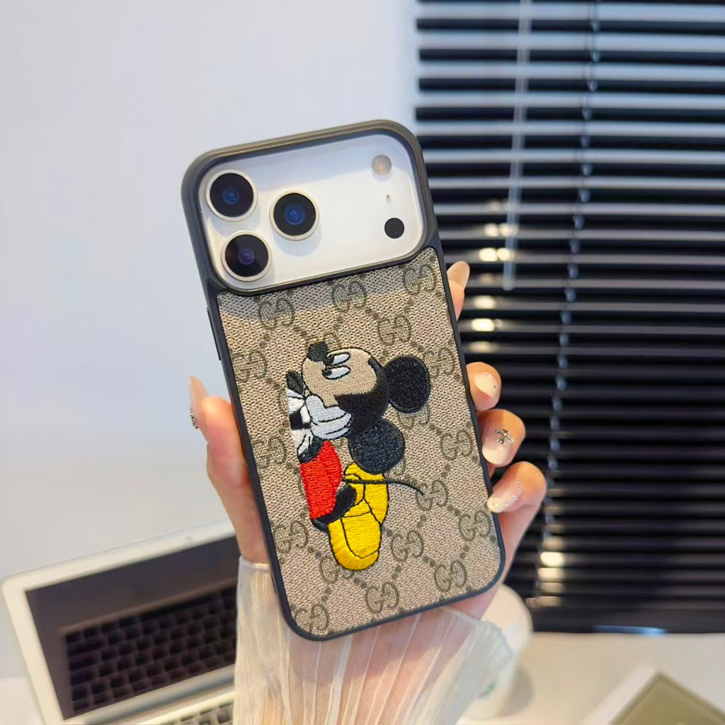 Gg Embroidery Iphone Case For 17 / Pro / Pro Max / Air Series