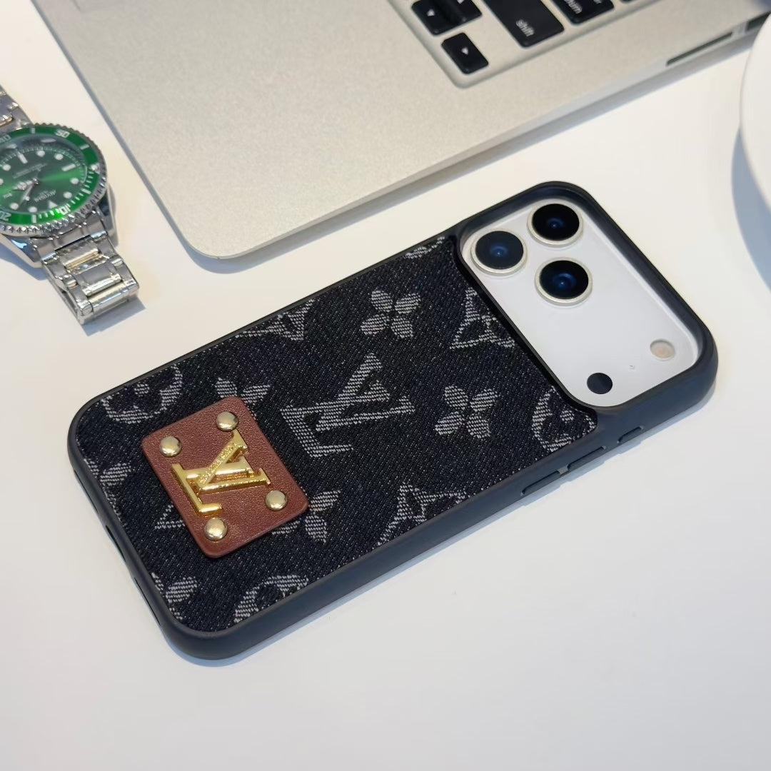 Fabric Denim Iphone 17 Series Lv Style Phone Case
