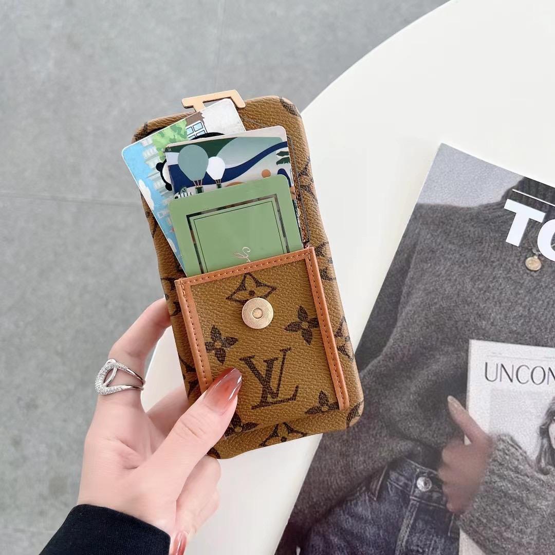 Lv Phone Case Card Slot Fashion Leather For Iphone 11 12 13 14 15 16 Pro Max Plus