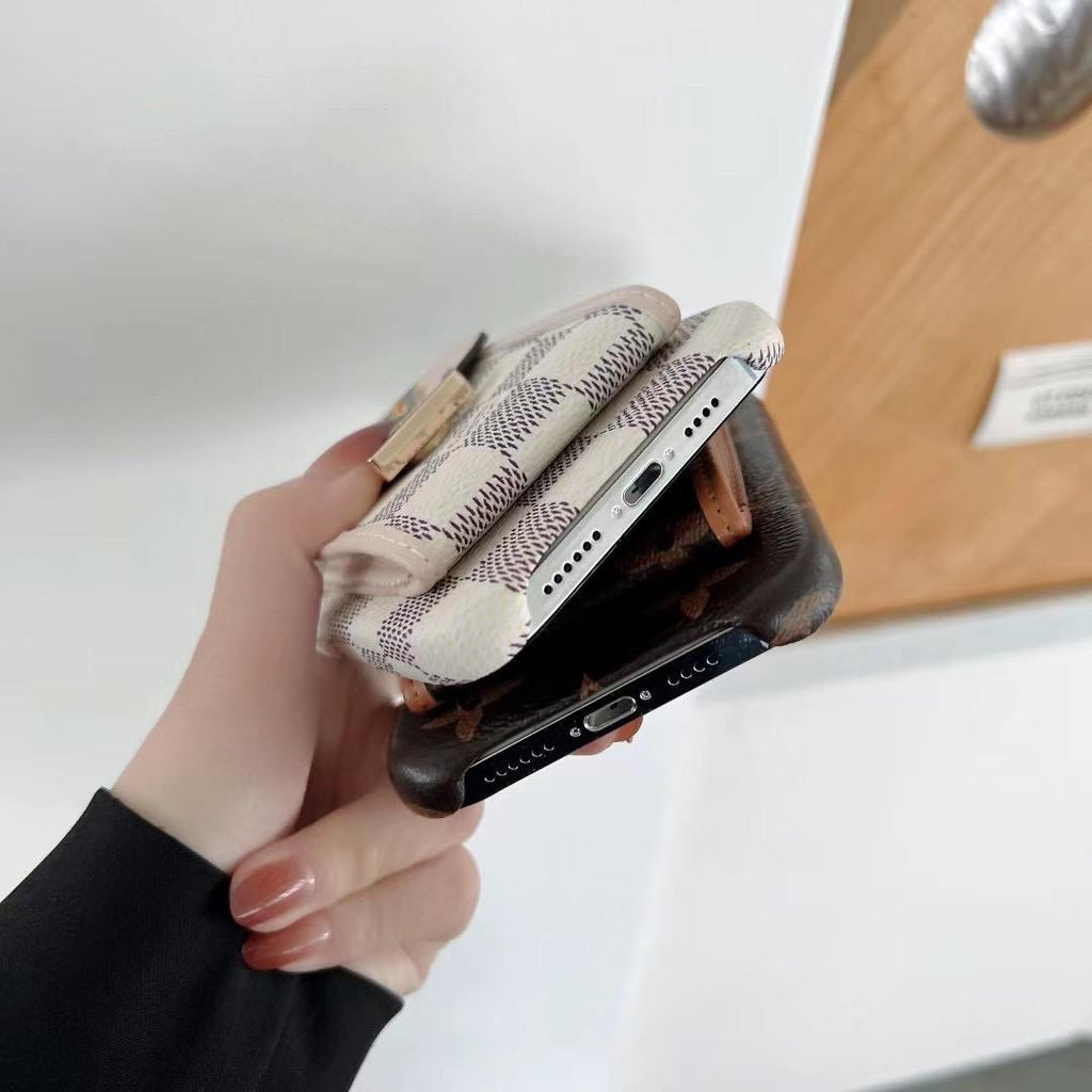 Lv Phone Case Card Slot Fashion Leather For Iphone 11 12 13 14 15 16 Pro Max Plus