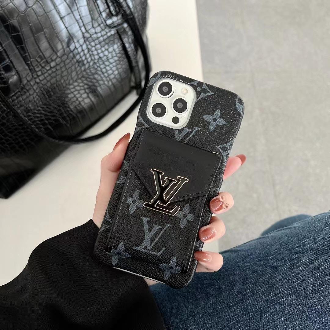 Lv Phone Case Card Slot Fashion Leather For Iphone 11 12 13 14 15 16 Pro Max Plus
