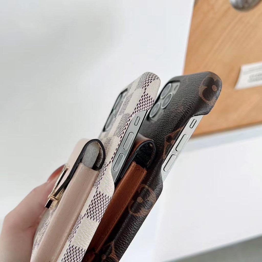Lv Phone Case Card Slot Fashion Leather For Iphone 11 12 13 14 15 16 Pro Max Plus